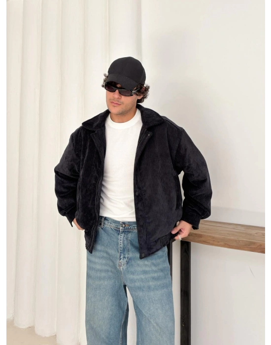 KADİFE ÇITÇITLI CEKET SİYAH