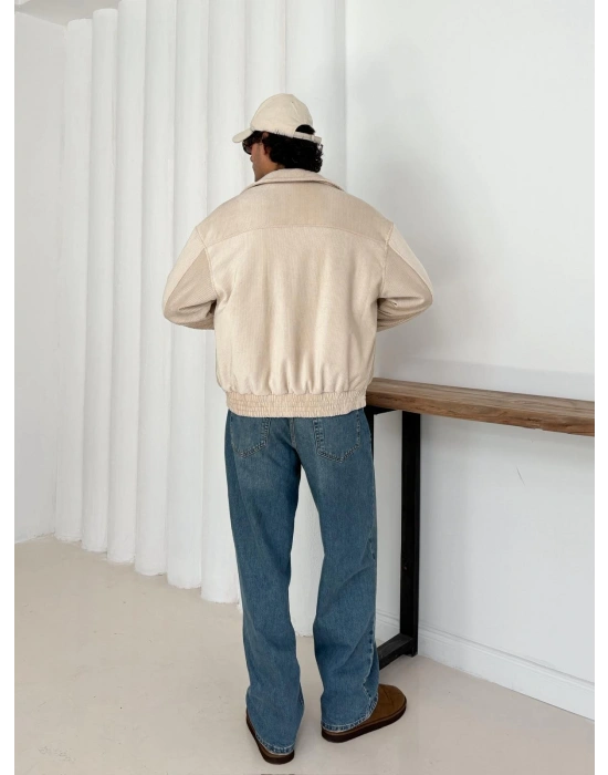 KADİFE ÇITÇITLI CEKET KREM