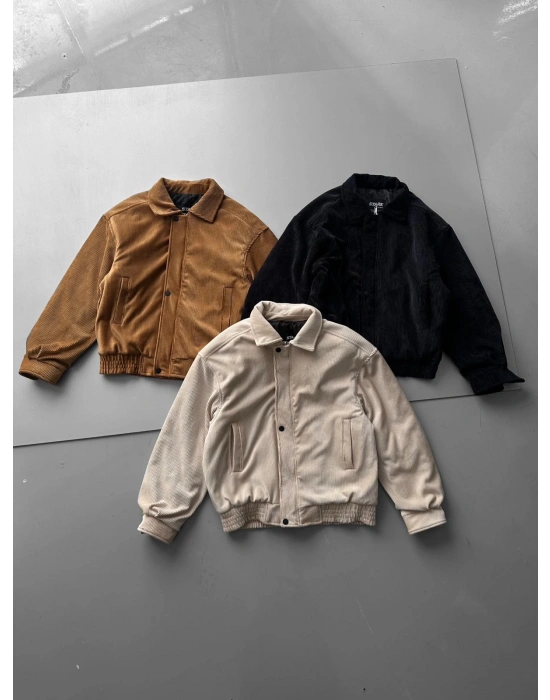 KADİFE ÇITÇITLI CEKET KREM