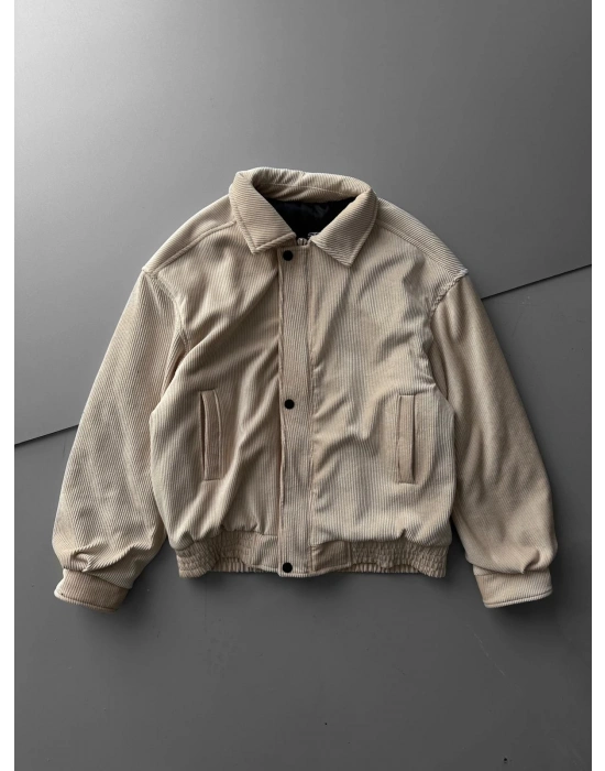 KADİFE ÇITÇITLI CEKET KREM