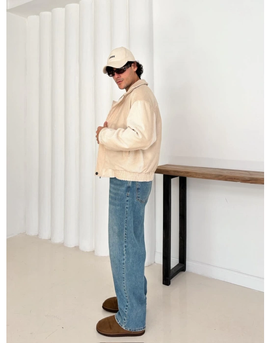 KADİFE ÇITÇITLI CEKET KREM