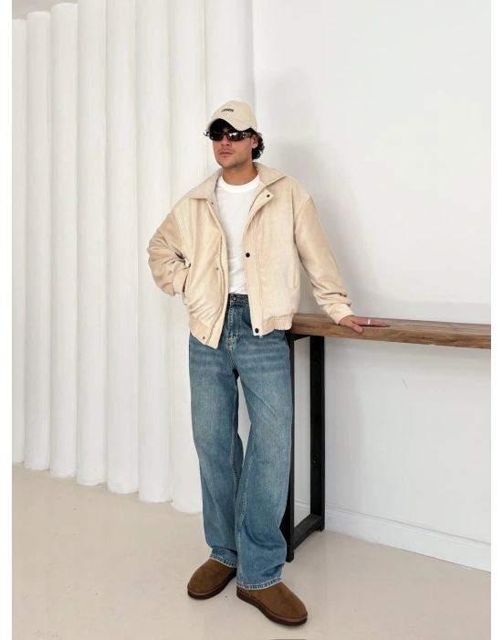 KADİFE ÇITÇITLI CEKET KREM