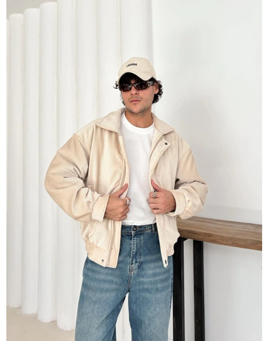 KADİFE ÇITÇITLI CEKET KREM