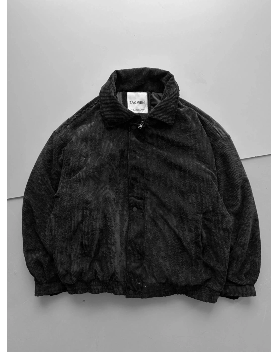 KADİFE ÇITÇITLI CEKET SİYAH