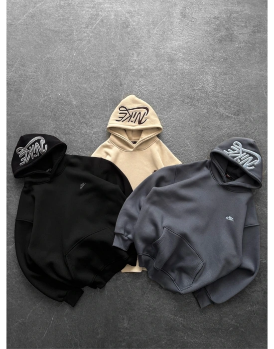 KAPÜŞON NK NAKIŞ OVERSİZE 3 İPLİK SWEAT LACİ