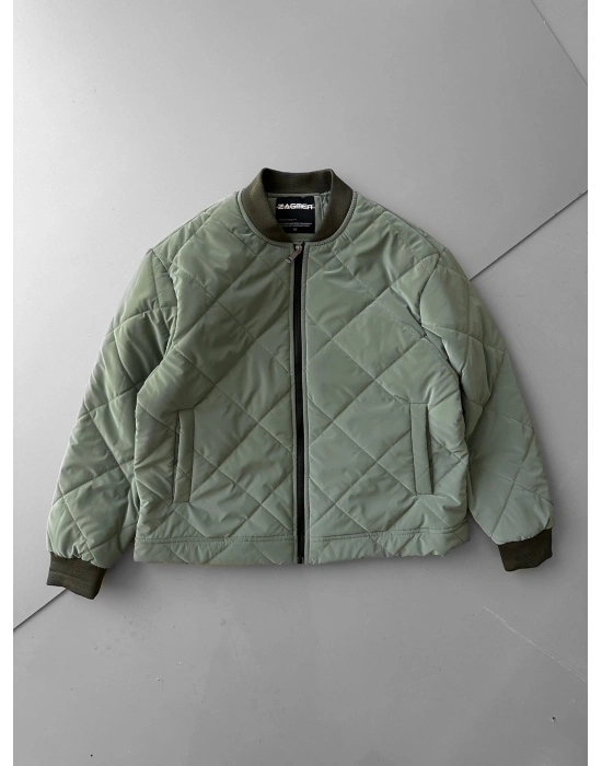 KARBON KUMAŞ KAPİTONE OVERSİZE CEKET YEŞİL