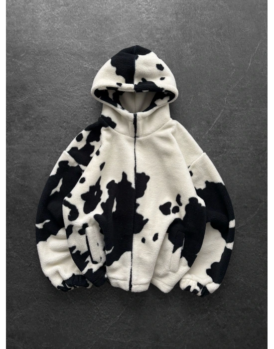 KENDİNDEN DESENLİ POLAR HIRKA