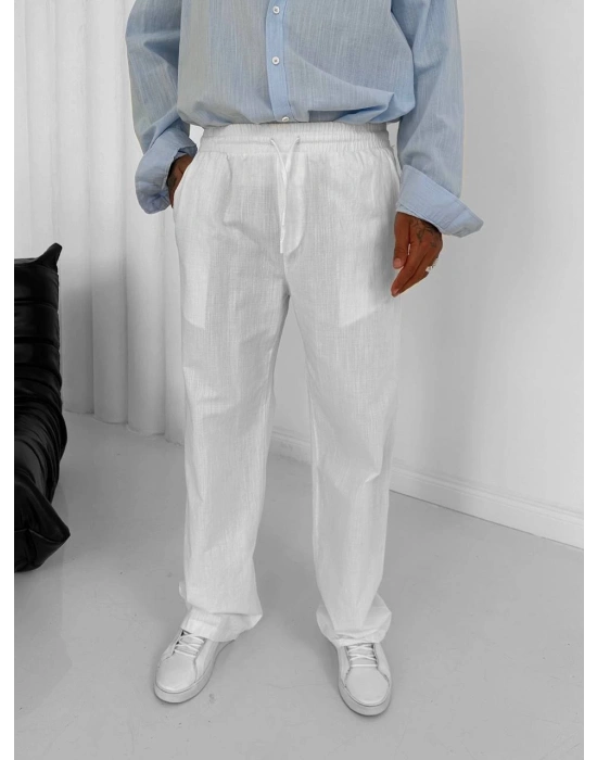 KETEN Gİ BAGGY PANTOLON BEYAZ