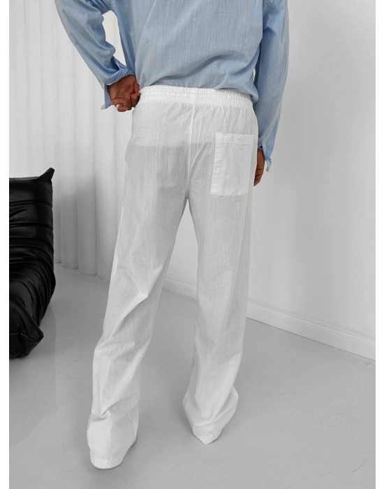 KETEN Gİ BAGGY PANTOLON BEYAZ