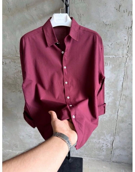 KETEN KUMAŞ TWT GÖMLEK BORDO