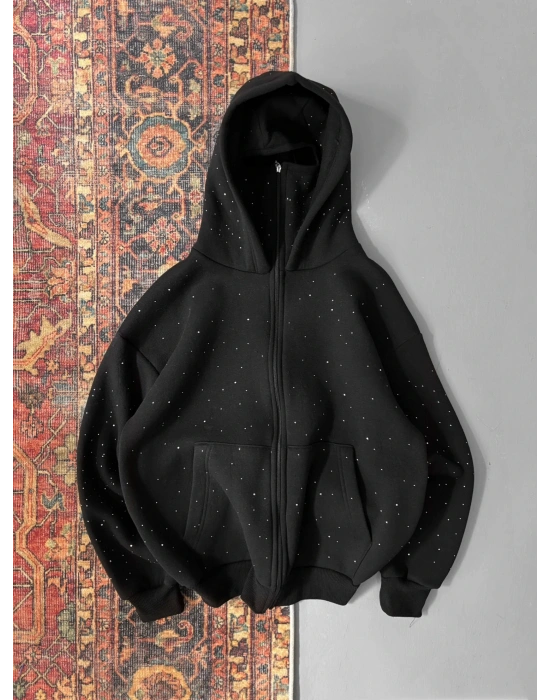 MASKELİ FULL PARILTI ZİP HIRKA