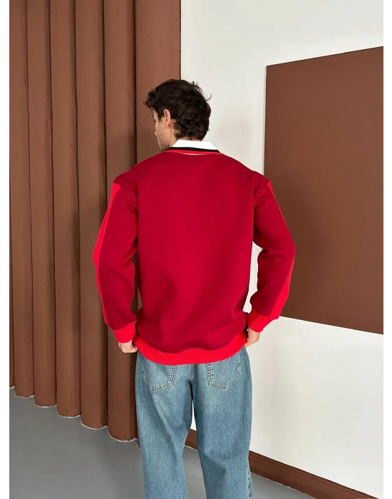 MLN POLO YAKA KALIN ŞERİT OVERSİZE SWEAT