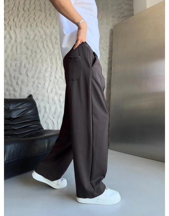 MODAL KUMAŞ FULARLI BAGGY EŞOFMAN ALTI KAHVE