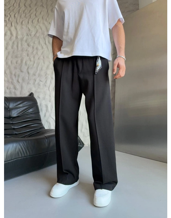 MODAL KUMAŞ FULARLI BAGGY EŞOFMAN ALTI SİYAH