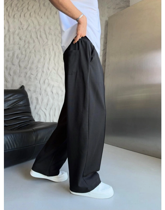 MODAL KUMAŞ FULARLI BAGGY EŞOFMAN ALTI SİYAH