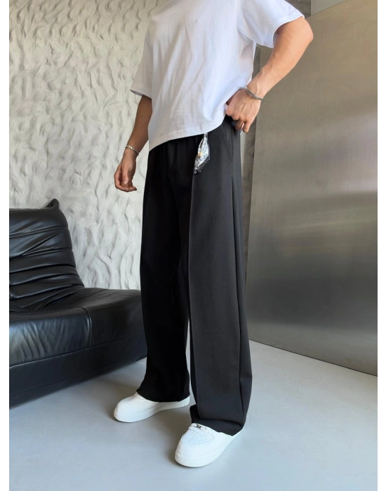 MODAL KUMAŞ FULARLI BAGGY EŞOFMAN ALTI SİYAH