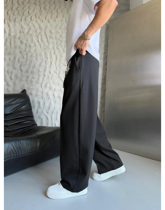 MODAL KUMAŞ FULARLI BAGGY EŞOFMAN ALTI SİYAH
