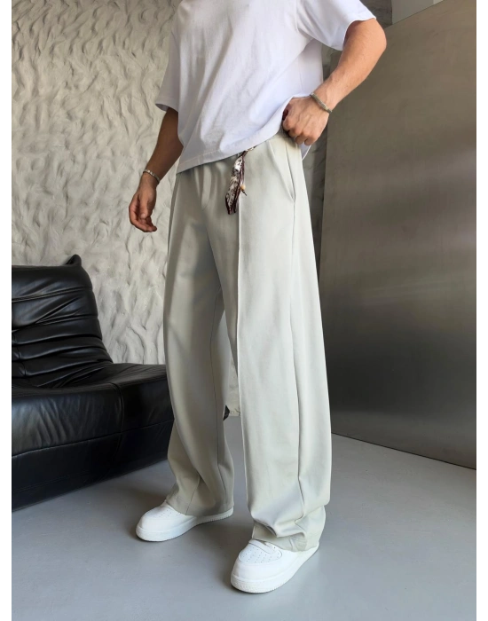 MODAL KUMAŞ FULARLI BAGGY EŞOFMAN ALTI TAŞ RENGİ