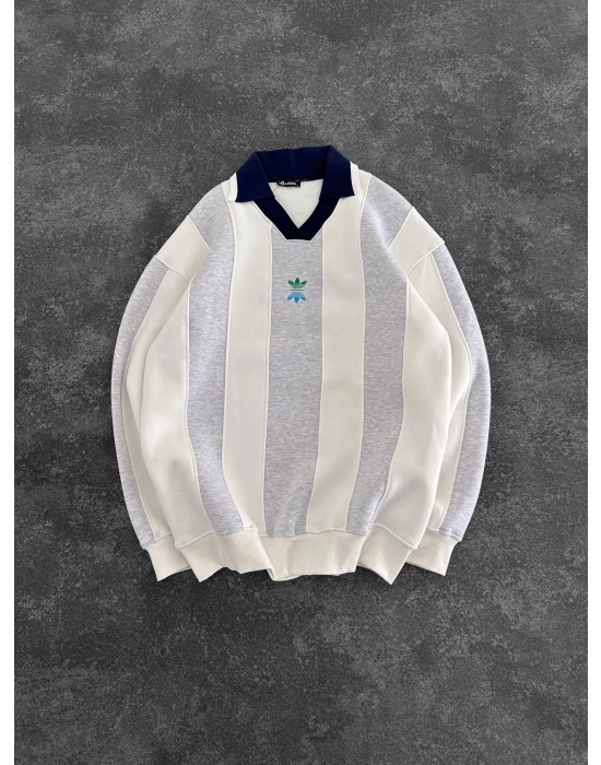 MORİNHO NAKIŞ 3 İPLİK PAMUKLU YAKALI SWEAT BEYAZ