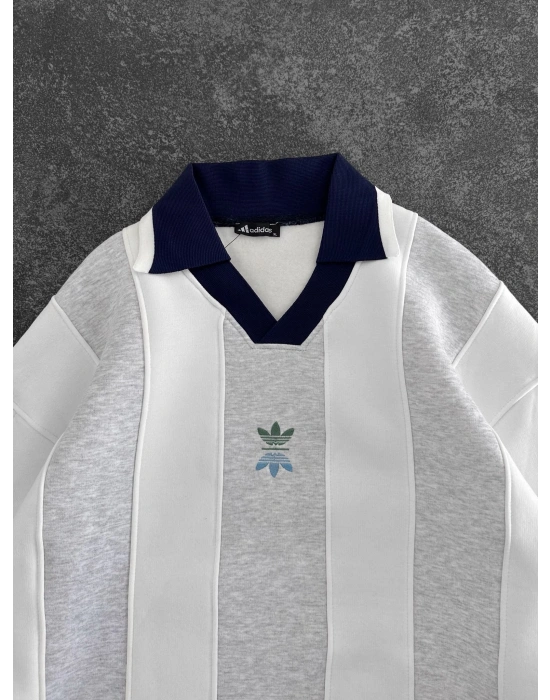 MORİNHO NAKIŞ 3 İPLİK PAMUKLU YAKALI SWEAT BEYAZ