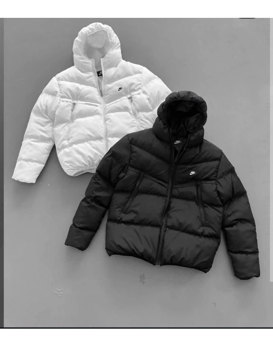 NAKIŞ DETAY KAPÜŞONLU MONT BEYAZ