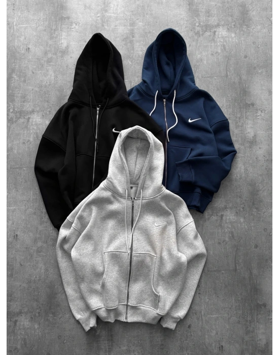 NAKIŞ DETAY OVERSİZE İCON HIRKA SİYAH