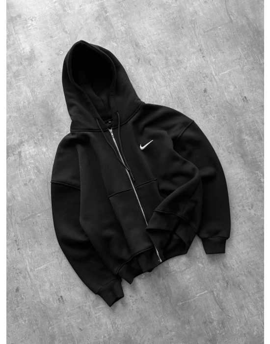 NAKIŞ DETAY OVERSİZE İCON HIRKA SİYAH