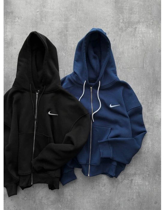 NAKIŞ DETAY OVERSİZE İCON HIRKA SİYAH