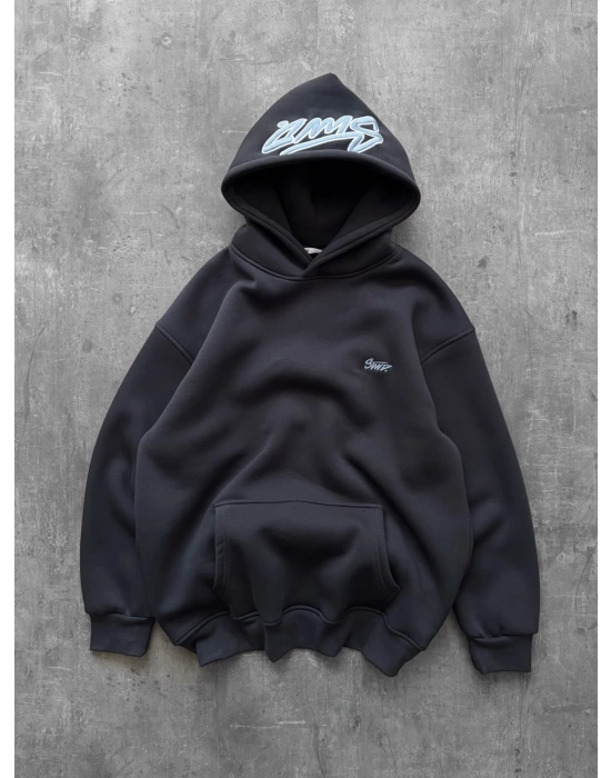 NAKIŞLI 3 İPLİK PAMUKLU KUMAŞ OVERSİZE STW SWEAT ANTRASİT