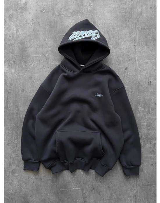 NAKIŞLI 3 İPLİK PAMUKLU KUMAŞ OVERSİZE STW SWEAT FÜME