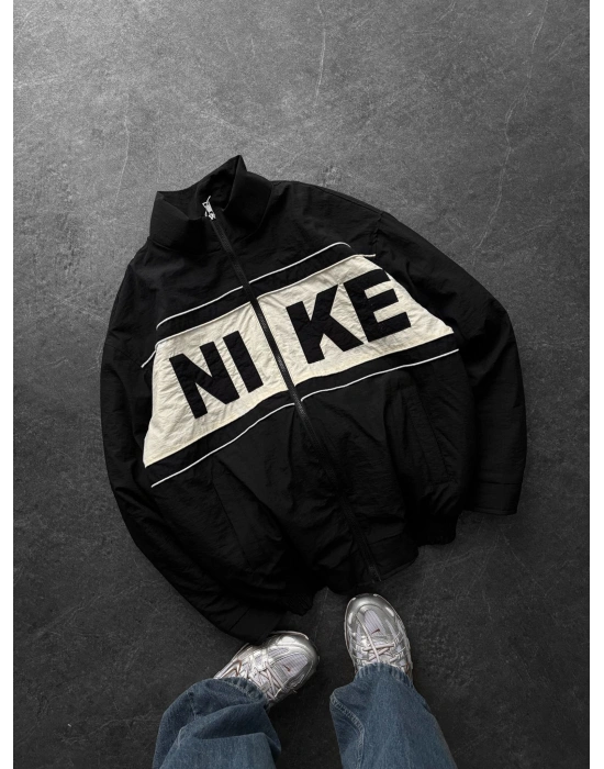 NK 2 KIRIŞIK KUMAŞ OVERSİZE ASTARLI CEKET SİYAH