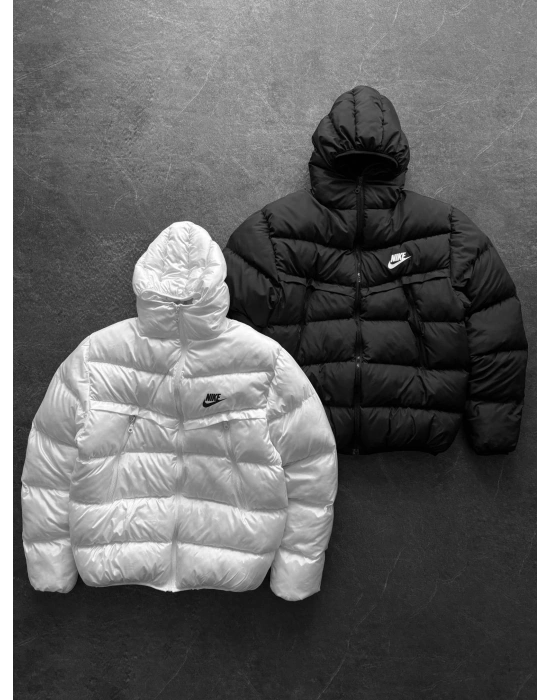 NK BASKILI FULL ELYAF DOLUM YÜKSEK CEP MONT BEYAZ