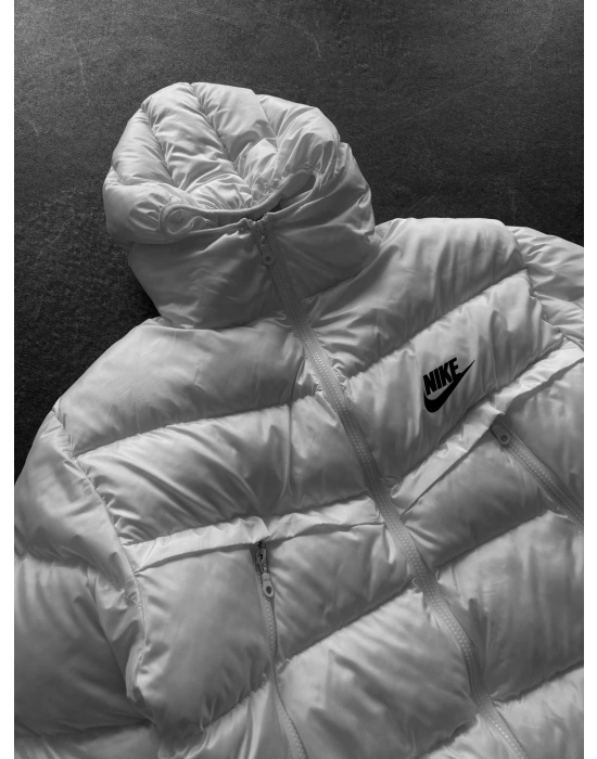 NK BASKILI FULL ELYAF DOLUM YÜKSEK CEP MONT BEYAZ