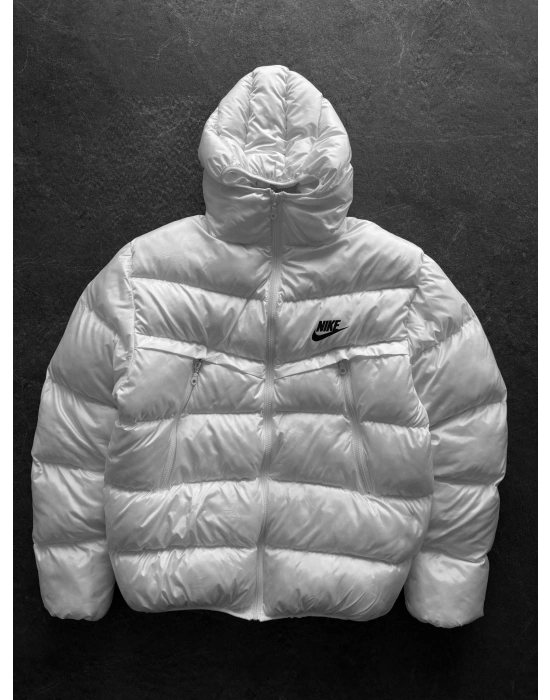 NK BASKILI FULL ELYAF DOLUM YÜKSEK CEP MONT BEYAZ