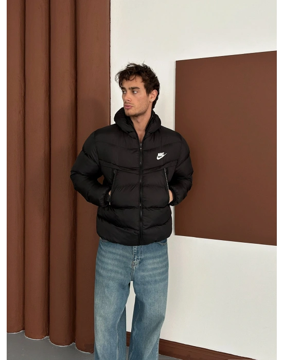 NK BASKILI FULL ELYAF DOLUM YÜKSEK CEP MONT SİYAH