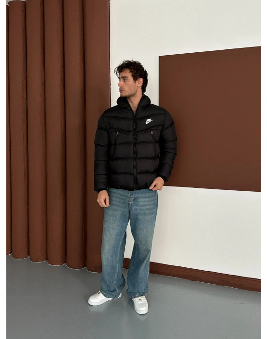 NK BASKILI FULL ELYAF DOLUM YÜKSEK CEP MONT SİYAH