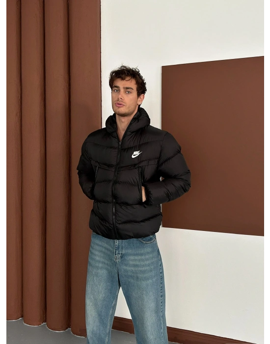 NK BASKILI FULL ELYAF DOLUM YÜKSEK CEP MONT SİYAH