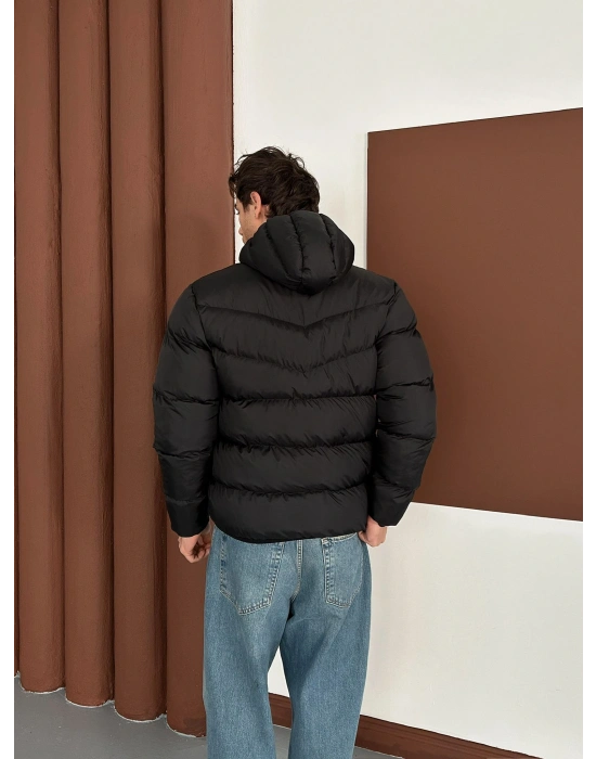 NK BASKILI FULL ELYAF DOLUM YÜKSEK CEP MONT SİYAH