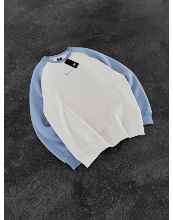 NK KOL PARCALI 3 İPLİK PAMUKLU SWEAT BEBEMAVİ