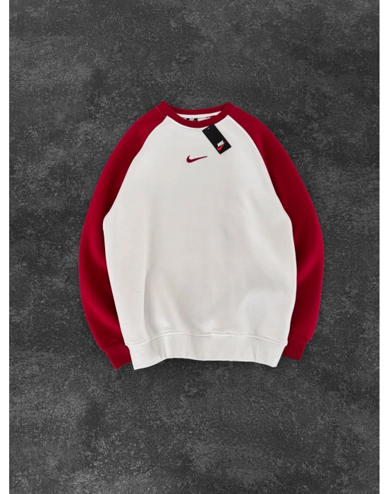 NK KOL PARCALI 3 İPLİK PAMUKLU SWEAT KIRMIZI