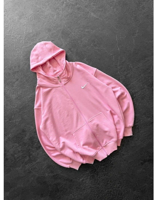 NK NAKIŞ BOYUNLU PAMUKLU HIRKA PEMBE