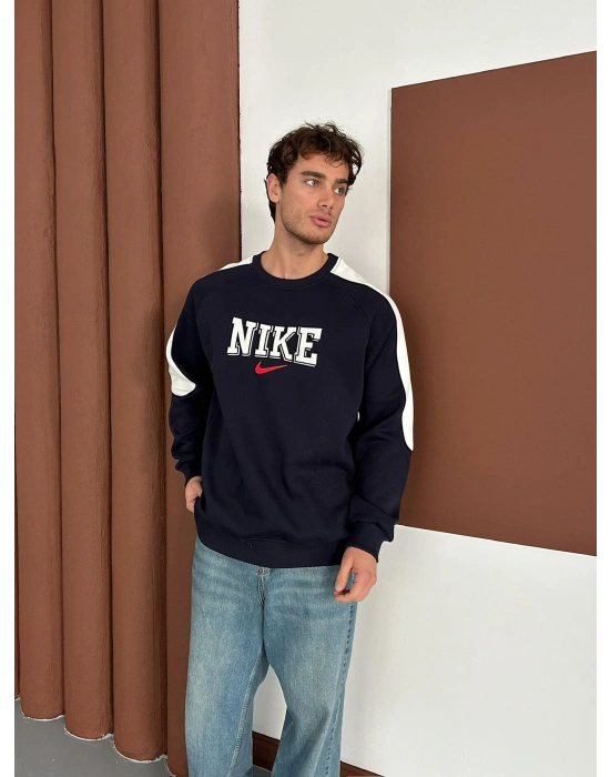 NK NAKIŞ DETAY KOLLAR YARI ŞERİT OVERSİZE SWEAT LACİ