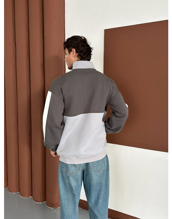 NK SÜZENE PARÇALI OVERSİZE HIRKA GRİ