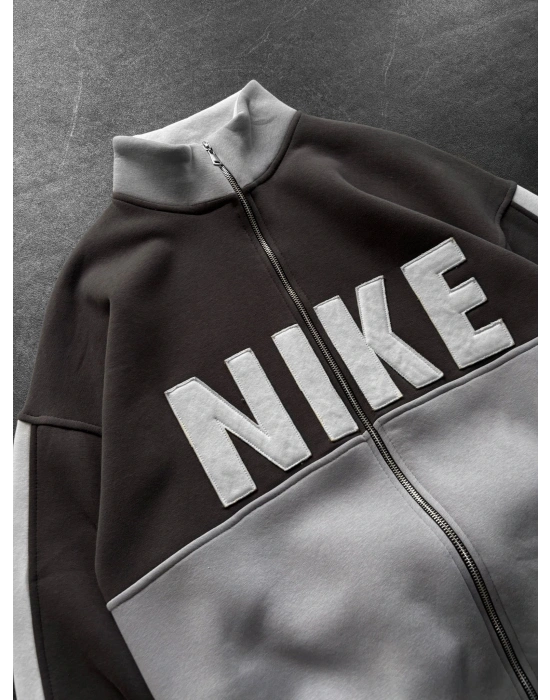 NK SÜZENE PARÇALI OVERSİZE HIRKA GRİ