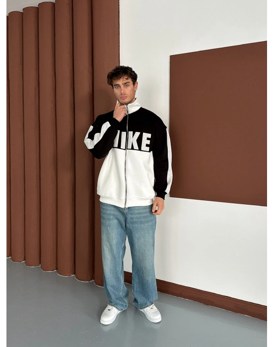 NK SÜZENE PARÇALI OVERSİZE HIRKA SİYAH