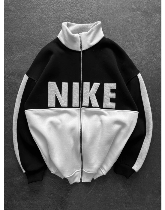 NK SÜZENE PARÇALI OVERSİZE HIRKA SİYAH