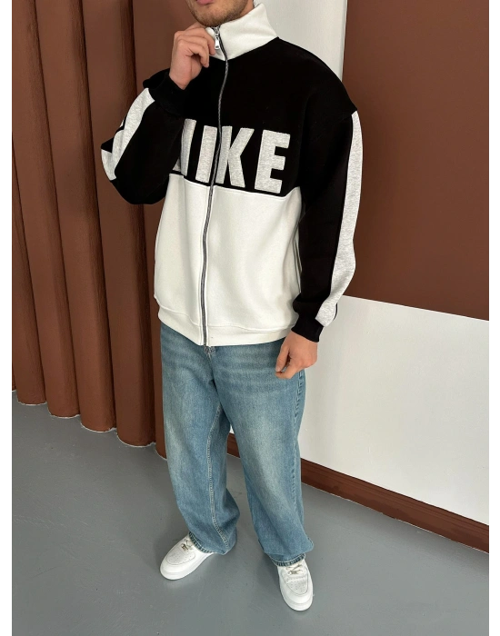 NK SÜZENE PARÇALI OVERSİZE HIRKA SİYAH