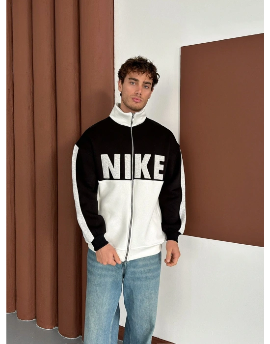 NK SÜZENE PARÇALI OVERSİZE HIRKA SİYAH