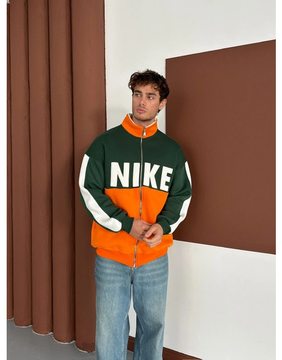 NK SÜZENE PARÇALI OVERSİZE HIRKA YEŞİL