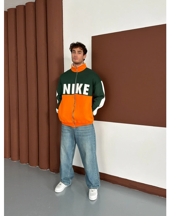 NK SÜZENE PARÇALI OVERSİZE HIRKA YEŞİL